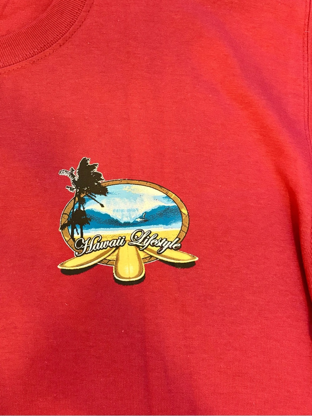 Hawaii Lifestyle Red Surf Graphic T-Shirt Men’s Medium - Picture 3 of 3